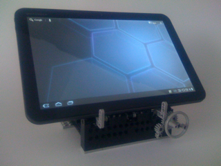 Stand with tablet